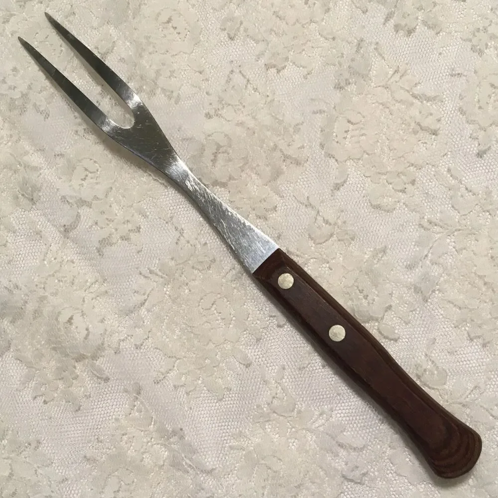 Vintage Flint Arrowhead Stainless Kitchen Utensil Meat Fork 11.75” 2 Prongs USA